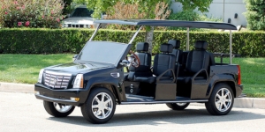 Black Escalade Limo Golf Cart affordable golf cart rental, golf cart rent georgia