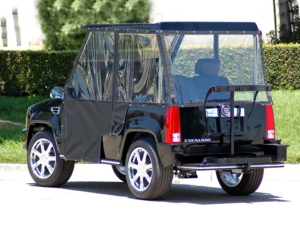 Black Escalade With Enclosure affordable golf cart rental, golf cart rent georgia