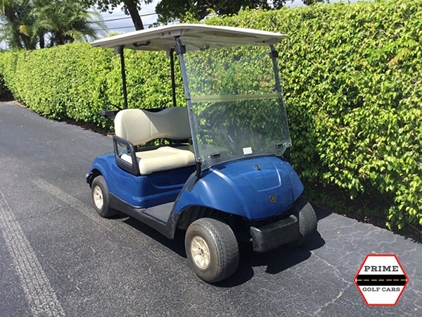 Blue Yamaha 2 Passenger Golf Cart affordable golf cart rental, golf cart rent georgia
