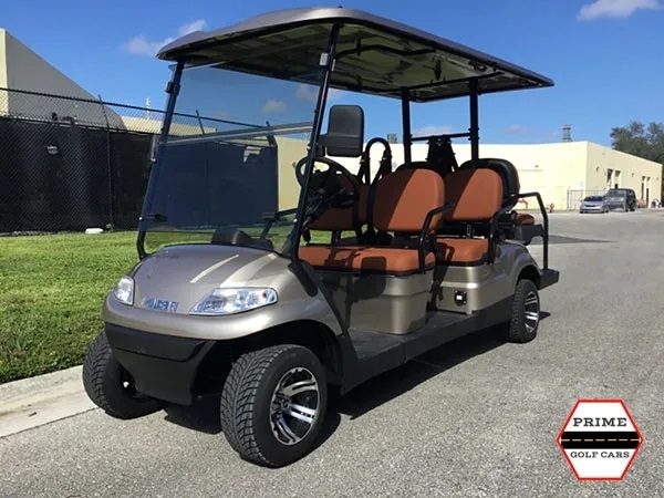 Champagne Advanced EV 6 Passenger Golf Cart affordable golf cart rental, golf cart rent georgia