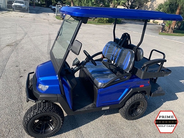 Hydro Blue Bintelli Beyond 4 Passenger Lifted Golf Cart affordable golf cart rental, golf cart rent georgia