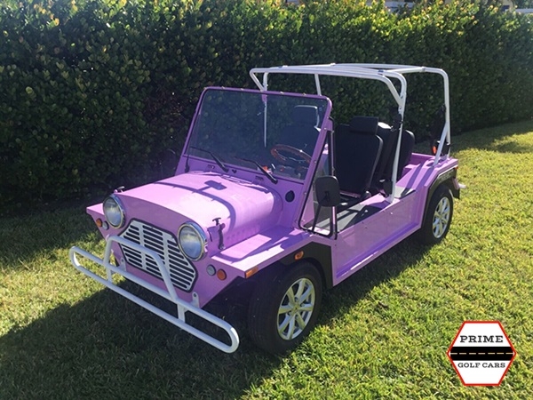 Pink Mokee 4 Passenger Golf Cart affordable golf cart rental, golf cart rent georgia