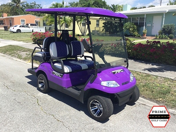 Purple Advanced EV 4 Passenger Golf Cart affordable golf cart rental, golf cart rent georgia