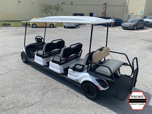 White 8 Passenger Classic Yamaha Golf Cart affordable golf cart rental, golf cart rent georgia