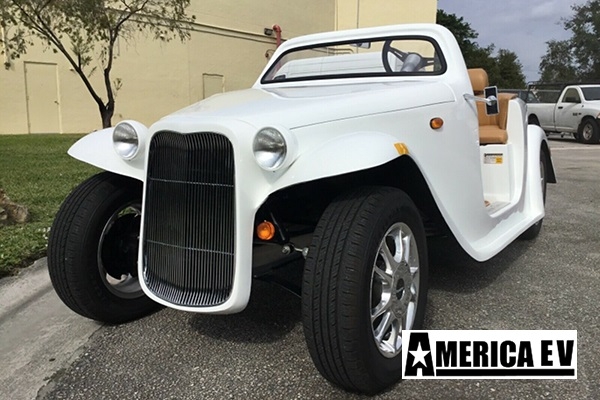 White America EV California Roadster 4 Passenger Golf Cart affordable golf cart rental, golf cart rent georgia